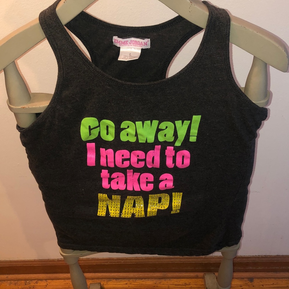 Jordan Black Top with Pink Label
